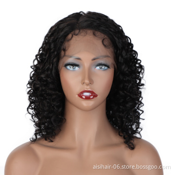 Vendors Black Good Quality Closure Short Bob Kinky Curly For Black Women 100% Frontal Wigs Human Hair Lace Front